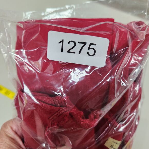 Max Studio Special Edition Long Sleeve Linen Top Size Large Red Distressed - Picture 12 of 13